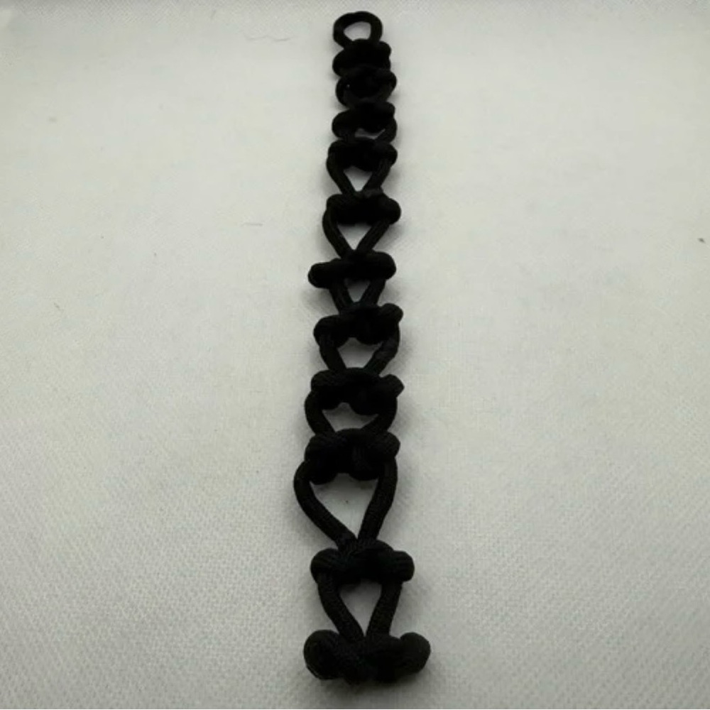 Handmade Black Knotted Rope Bracelet - Picture 2 of 4